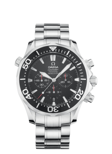 Omega Seamaster Diver 300M Automatic 41.5 Chronograph Stainless Steel / Black / Bracelet / America's Cup